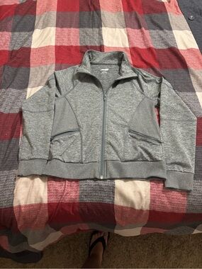 AVIA Boys Youth M 7-8 Gray Heather Full Zip Athletic Jacket Zipper Pockets